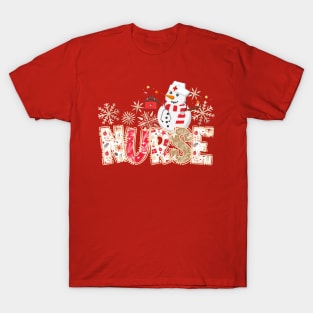 Christmas Nurse Life Snowman Scrub Top T-Shirt